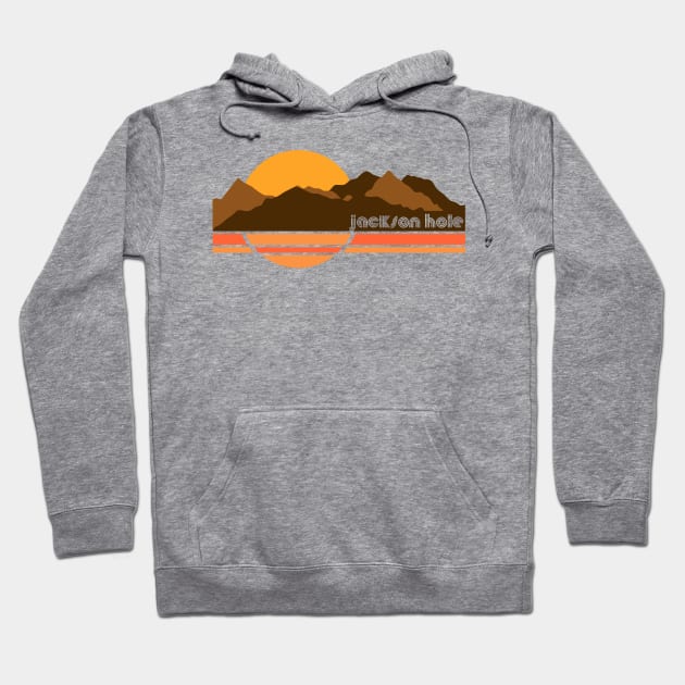 Jackson Hole Retro 70s Tourist Souvenir Hoodie by darklordpug